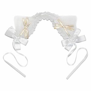  Gothic and Lolita head dress Lolita ribbon cat ear [ arrange .. hand . person also easily Gothic and Lolita . comfort is possible!] type C: white cat ear 