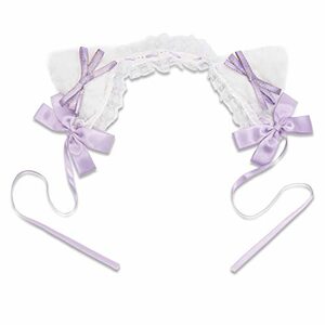  Gothic and Lolita head dress Lolita ribbon cat ear [ arrange .. hand . person also easily Gothic and Lolita . comfort is possible!] type C: purple cat ear 