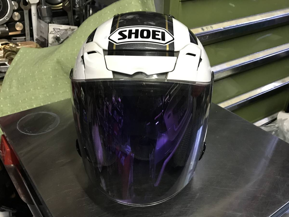 SHOEI J-FORCEⅢ 白/赤 ミラーシールド2枚、他計4枚付き 中古 ヘルメット/シールド セット割 bosquesmodelo.net