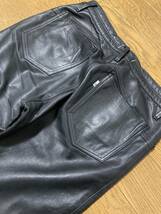 美品☆[NONNATIVE] 16SS 定価88,000 DWELLER 5P JEANS COW LEATHER カウレザーパンツ 2 牛革 ブラック NN-P2910 日本製 ノンネイティブ_画像10