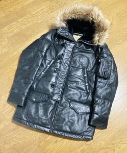 [AVIREX] N-3B all leather down jacket flight leather coat L sheep leather 6161018 black Avirex 