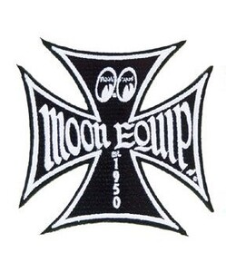 MOON Equip Iron Cross Patch MOONEYES ムーンアイズ パッチ ワッペン [MQP001] BK