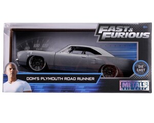 JADATOYS 1:24ワイルドスピードダイキャストカー DOM's PLYMOUTH ROAD RUNNER GRAY