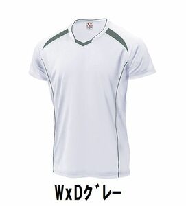 新品 バレーボール メンズ 半袖 シャツ WxDグレー サイズ110 子供 大人 男性 女性 wundou ウンドウ 1610 送料無料