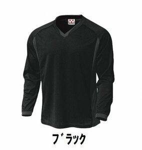 新品 サッカー フットサル 長袖 シャツ 黒 ブラック Sサイズ 子供 大人 男性 女性 wundou ウンドウ 1930 送料無料