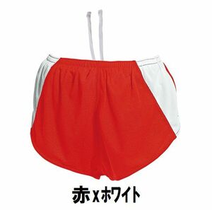 新品 陸上 ランニング パンツ 赤xホワイト Mサイズ 子供 大人 男性 女性 wundou ウンドウ 5590 送料無料