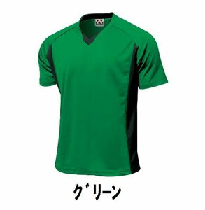 新品 サッカー 半袖 ゲーム シャツ 緑 グリーン サイズ130 子供 大人 男性 女性 wundou ウンドウ 1910 送料無料