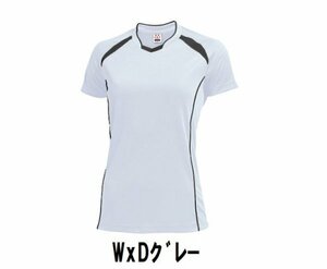 新品 バレーボール 半袖 シャツ WxDグレー XXLサイズ 子供 大人 男性 女性 wundou ウンドウ 1620 送料無料