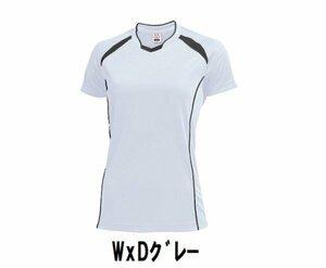 新品 バレーボール 半袖 シャツ WxDグレー サイズ120 子供 大人 男性 女性 wundou ウンドウ 1620 送料無料