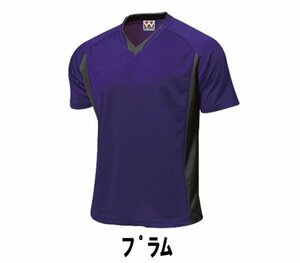 新品 サッカー 半袖 ゲーム シャツ 紫 プラム サイズ110 子供 大人 男性 女性 wundou ウンドウ 1910 送料無料
