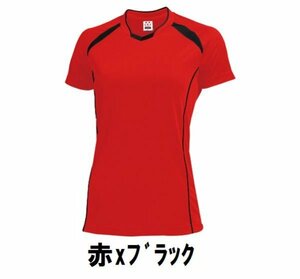 Рубашка с коротким рукавом с коротким рукавом в новом волейболе Red x Black L Size Child Wantry Wundou Wandwo 1620 бесплатная доставка