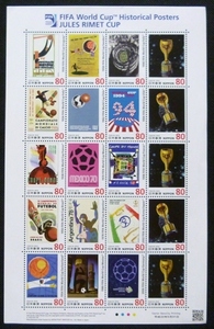 ★記念切手シート★FIFA World Cup&#34;Historial Posters&#34;JULES RIMET CUP ★80円20枚★A5判解説カード付!!