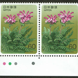【未使用】 高山植物シリーズ 第7集 ミヤマシオガマ 60円切手 60円×2枚  切手 ♪の画像1