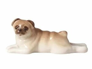 Art hand Auction [Russian famous ceramics] [#IPM0031](0)◆[Free shipping] Imperial porcelain figurine Pug dog ceramic figurine A classy gift, handmade works, interior, miscellaneous goods, ornament, object
