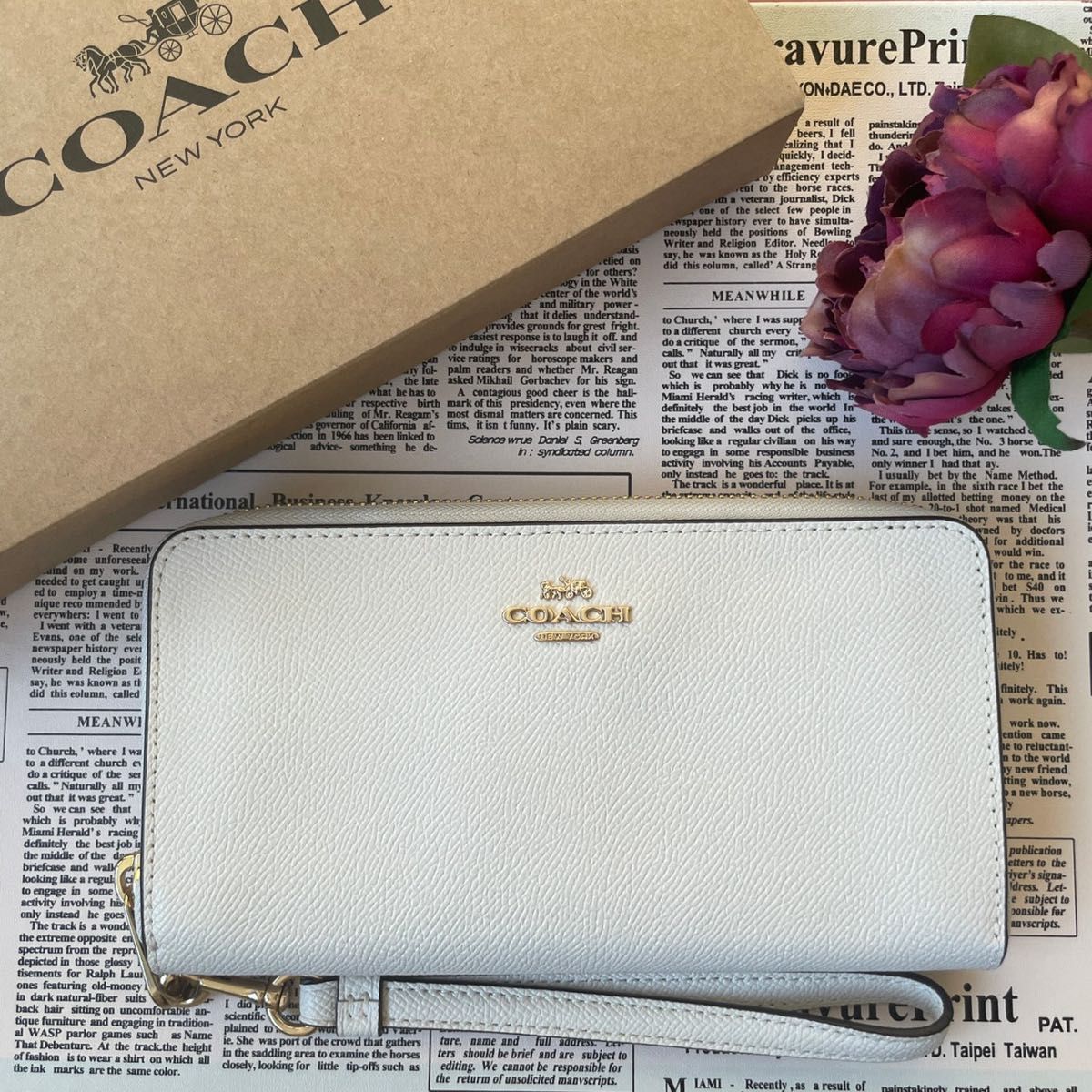 新入荷 COACH コーチ長財布 ペインテッド チェリー プリント PVC