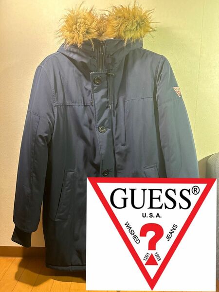 GUESS フード付きロングジャケット アメリカサイズL(日本サイズXL)