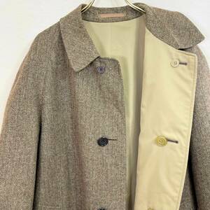 希少《Mint Condition / Reversible / UK48-50》70s80s 極上品【 AQUASCUTUM ツイード コットン バルマカーンコート 英国製 ビンテージ 】