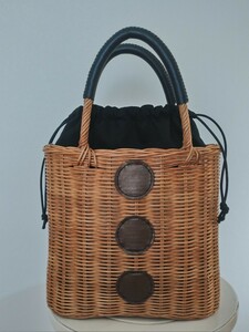  rattan basket bag / dot 