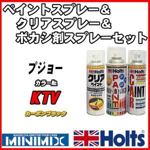 ペイントスプレー プジョー KTV ペラネーラブラック Holts MINIMIX クリアスプレー ボカシ剤スプレーセット