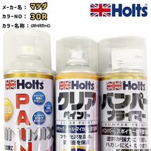 ペイントスプレー マツダ 30R オリーブグレーM Holts MINIMIX クリアスプレー バンパープライマー セット_画像1