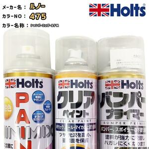 ペイントスプレー ルノー 475 シャンパーニュゴールドM Holts MINIMIX クリアスプレー バンパープライマー セット