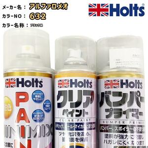 ペイントスプレー アルファロメオ 632 ブラックM Holts MINIMIX クリアスプレー バンパープライマー セット