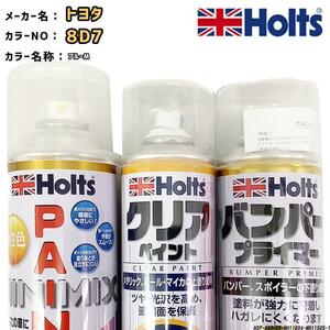 ペイントスプレー トヨタ 8D7 ブルーM Holts MINIMIX クリアスプレー バンパープライマー セット