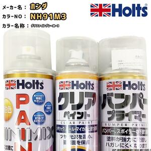 ペイントスプレー ホンダ NH91M3 グラファイトグレーM・3 Holts MINIMIX クリアスプレー バンパープライマー セット