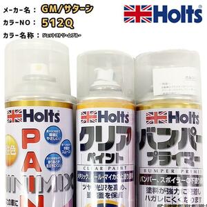 ペイントスプレー GM/サターン 512Q ジェットストリームブルー Holts MINIMIX クリアスプレー バンパープライマー セット