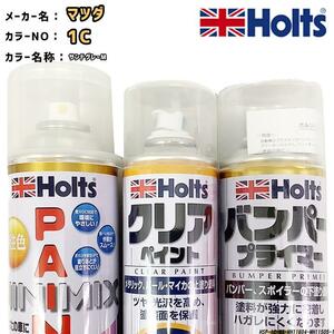 ペイントスプレー マツダ 1C サンドグレーM Holts MINIMIX クリアスプレー バンパープライマー セット