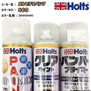 ペイントスプレー メルセデスベンツ 660 ルビーライトレッドM Holts MINIMIX クリアスプレー バンパープライマー セット