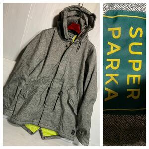 SCOTCH & SODA スコッチアンドソーダ　SUPER PARKA ウールツイード　モッズコート　フィッシュテールパーカー　L 霜降りグレー