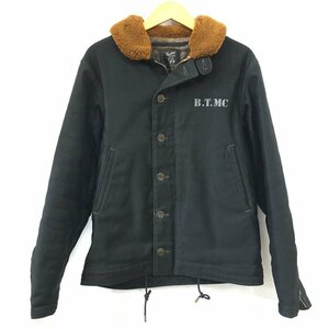 TEI【中古品】 TOYS McCOY BLACK TOP N-1 デッキジャケット ブラック L マッコイ ブラックトップ 〈145-230309-TS-1-TEI〉