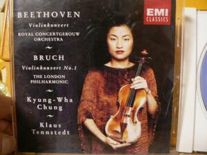 送料最安 140円 CDM59：チョン・キョンファ Kyung-Wha Chung　V協　Beethoven　Royal ConcertGebouw /Bruch　London Phil./Klaus Tennstedt