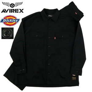 【S2659】【新品同様】AVIREX×Dickies アビレックス ディッキーズ セットアップ 長袖シャツ ワークシャツ ワークパンツ チノパン 