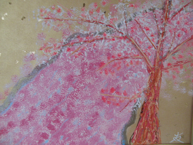 ≪Komikyo≫TOMOYUKI･Tomoyuki, fleurs de cerisier, Rivière Sakura, peinture à l'huile, F6 n° : 40, 9×31, 8 cm, huile, Peinture à l'huile neuve de haute qualité avec cadre, objet unique en son genre, Signé à la main et authenticité garantie, peinture, peinture à l'huile, Nature, Peinture de paysage