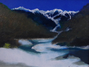 Art hand Auction National Art Association Haruyoshi Tada, Kamikochi, Oil painting, F6: 40, 9×31, 8cm, One-of-a-kind oil painting, New high-quality oil painting with frame, Autographed and guaranteed to be authentic, Painting, Oil painting, Nature, Landscape painting