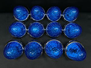 CE-165　12個 　ブルー　青　ヤック　超流星マーカー レトロ　デコトラ　アート　LEDマーカーランプ　樹脂レンズ　12V24V共用