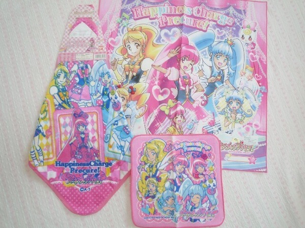 送料無料 ハピネスチャージプリキュア ループ付きハンドタオル ミニタオル ランチクロスの3点セット 新品