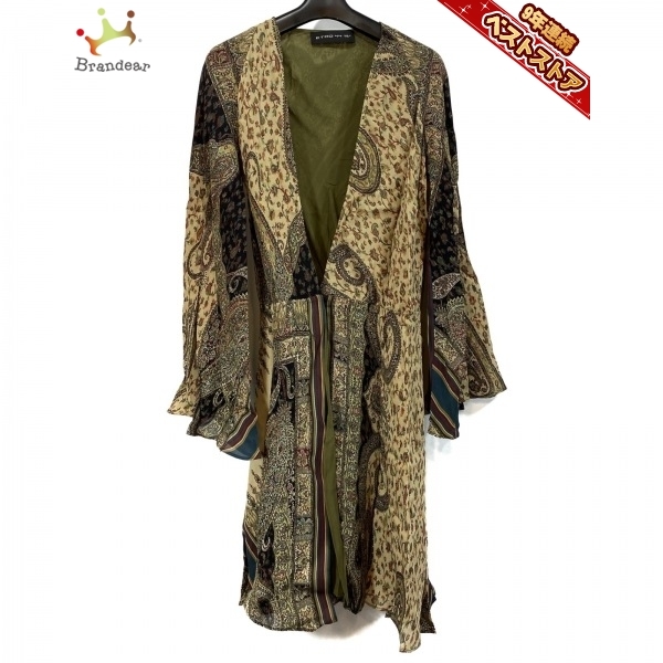 新品 ETRO エトロ モスグリーン ペイズリー柄ワンピース ひざ丈