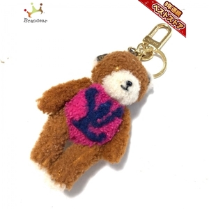  Louis Vuitton LOUIS VUITTON key holder ( charm ) M69854porutokreLV teddy bear Brown × pink × navy AL0290 key holder 