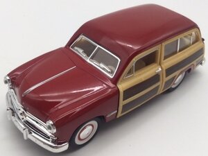 1台売り レッド 1/40 1949 Ford Woody Wagon ミニカー フォード ウッディ ワゴン 車 プルバック おもちゃ インテリア 外車