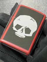 zippo ドクロ スカル レッド 前面加工 希少モデル 2015年製 シルバーインナー 2015年製 ケース 保証書付き_画像2