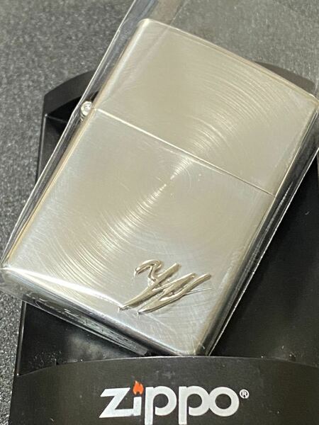 zippo イニシャル W 両面スピンカット 立体メタル 特殊加工 2014年製 シルバーインナー 2014年製