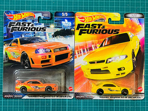 ホットウィール Nissan Skyline GT-R [BNR34]｜Nissan Skyline GT-R [BCNR33] ワイルドスピード ニッサン スカイライン FAST&FURIOUS