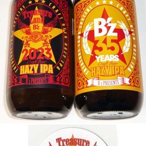 B'z☆TreasureLand◆ビール2本セット& コースター◆クラフトビール【新品・未開封】トレジャー2023年★35周年☆会場限定★稲葉★松本.新聞