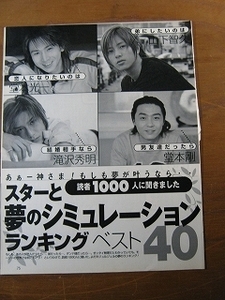 '01【もしも夢が叶うなら 読者1000人に聞きました スターと夢のシミュレーション ランキングベスト40 】長瀬智也 田村正和 藤井隆 ♯