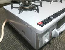 美品 Rinnai/リンナイ ガステーブル ガスコンロ グリル未使用 都市ガス用 RTS-338WNCTS2-L 安心Siセンサーコンロ _画像5