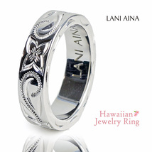 LANI AINA マウロア ハワイアンジュエリー リング 13号 ペアリングにも 6mm幅 指輪 プレゼント シルバー925 ロジウム メンズ レディース_画像1