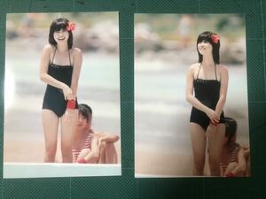  Matsuda Seiko photograph 2 sheets swimsuit black flower 80 period idol 